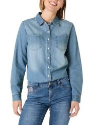 Timezone Koszula dżinsowa w kolorze błękitnym rozmiar: L. Niebieskie koszule damskie Timezone, l, bez wzorów, bez kołnierzyka, bez ramiączek. Za 108.74 zł.