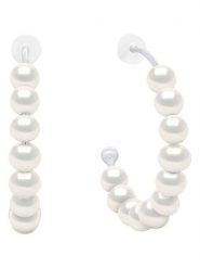 Pearline Srebrne kolczyki-półkreole z perłami rozmiar: onesize. Białe kolczyki damskie Pearline, z perłą, srebrne. Za 217.99 zł.