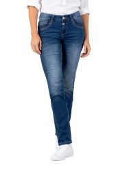 Timezone Dżinsy "Tahila" - Slim fit - w kolorze niebieskim rozmiar: W27/L34. Niebieskie jeansy damskie Timezone. Za 123.25 zł.