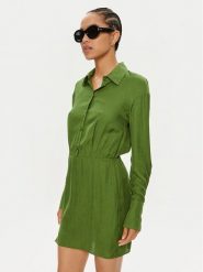 Patrizia Pepe Sukienka koszulowa 8A1272/AL65-G163 Zielony Regular Fit. Zielone sukienki damskie Patrizia Pepe, bez wzorów, z wiskozy, bez ramiączek. Za 649.99 zł.
