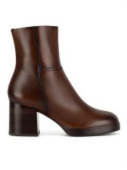 Sergio Bardi Botki WB-E1095-02SB Brązowy. Brązowe botki damskie Sergio Bardi, ze skóry, bez obcasa, na słupku, bez zapięcia. Za 369.99 zł.