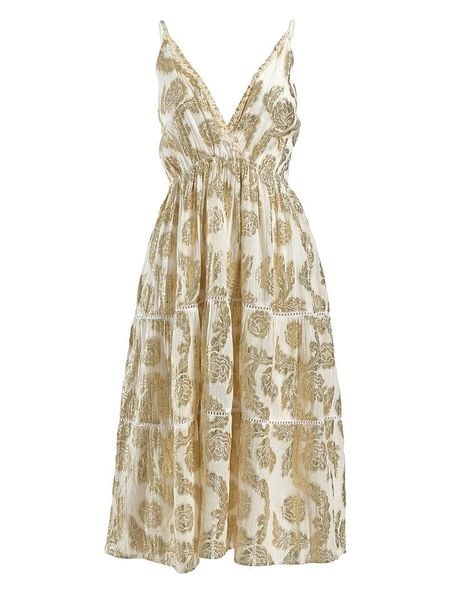 BLE Sukienka w kolorze beżowym rozmiar: onesize. Brązowe sukienki damskie BLE, bez wzorów, z bawełny, bez ramiączek. Za 127.35 zł.