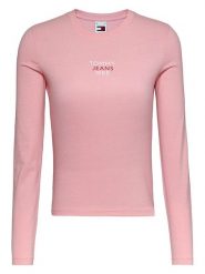 TOMMY JEANS Koszulka w kolorze jasnoróżowym rozmiar: L. Różowe bluzki damskie Tommy Jeans, l, bez wzorów, z jeansu, bez kołnierzyka, bez ramiączek. Za 92.21 zł.