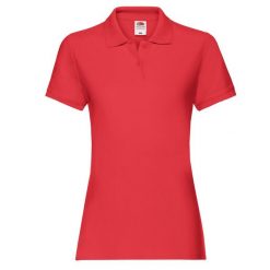Damska Koszulka Polo Premium Plain. Czerwone koszulki sportowe damskie Fruit of the Loom, l, bez wzorów, bez ramiączek. Za 55.99 zł.
