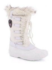 Kimberfeel Kozaki zimowe "Elsa" w kolorze białym rozmiar: 35. Białe kozaki damskie Kimberfeel, na zimę, z materiału, bez obcasa, bez zapięcia. Za 165.99 zł.