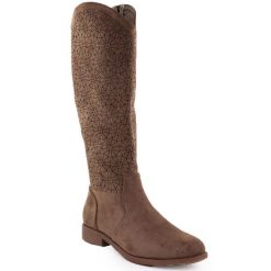 Kozaki ażurowe damskie coffe S.Barski 533. Kozaki damskie S.BARSKI, ze skóry ekologicznej, bez obcasa, bez zapięcia. Za 209.99 zł.