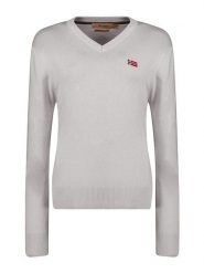 Geographical Norway Sweter w kolorze szarym rozmiar: XL. Szare swetry klasyczne damskie Geographical Norway, xl, bez kołnierzyka. Za 109.78 zł.