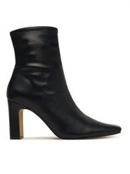 Aldo Botki Cybele 14115105 Czarny. Czarne botki damskie ALDO, ze skóry, bez obcasa, na słupku, bez zapięcia. Za 469.99 zł.