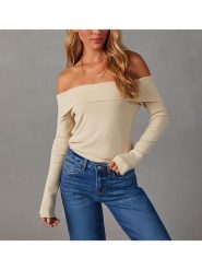 Milan Kiss Koszulka w kolorze beżowym rozmiar: XL. Brązowe koszulki damskie Milan Kiss, xl, bez wzorów, bez kołnierzyka, bez ramiączek. Za 113.99 zł.