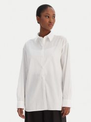 Calvin Klein Jeans Koszula Aop Logo Perfect LV044D167G Biały Regular Fit. Białe koszule damskie Calvin Klein Jeans, l, bez wzorów, z bawełny, bez kołnierzyka, bez ramiączek. Za 559.99 zł.