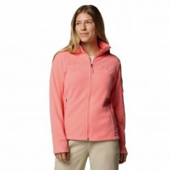 Bluza polarowa damska Columbia Fast Trek II rozpinana. Czerwone bluzy damskie Columbia, bez wzorów, z polaru, bez kaptura. Za 169.99 zł.