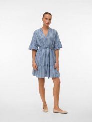 Vero Moda Sukienka w kolorze niebieskim rozmiar: XL. Niebieskie sukienki damskie Vero Moda, bez wzorów, z bawełny, bez ramiączek. Za 143.95 zł.