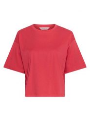 MOSS COPENHAGEN Koszulka "Moa Melea" w kolorze czerwonym rozmiar: XS/S. Czerwone bluzki damskie Moss Copenhagen, s, bez wzorów, z bawełny, bez kołnierzyka, bez ramiączek. Za 65.69 zł.