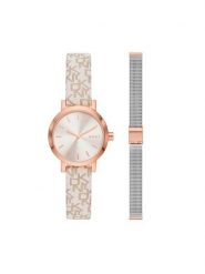 DKNY Zegarek Soho Gift Set NY6605SET Różowy. Czerwone, analogowe zegarki damskie DKNY. Za 449.99 zł.