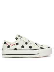 Converse Trampki Chuck Taylor All Star Lift Platform Polka Dots A10689C Beżowy. Brązowe trampki damskie Converse, bez wzorów, z materiału, bez zapięcia. Za 289.99 zł.