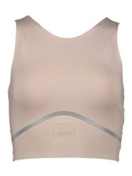 Adidas Top sportowy w kolorze beżowym rozmiar: M. Brązowe koszulki sportowe damskie Adidas, m, bez wzorów, bez ramiączek, outdoorowe. Za 146.45 zł.