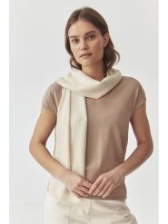 TATUUM Szal w kolorze kremowym - 185 x 79 cm rozmiar: onesize. Brązowe szaliki damskie TATUUM, bez wzorów, z materiału. Za 118.01 zł.