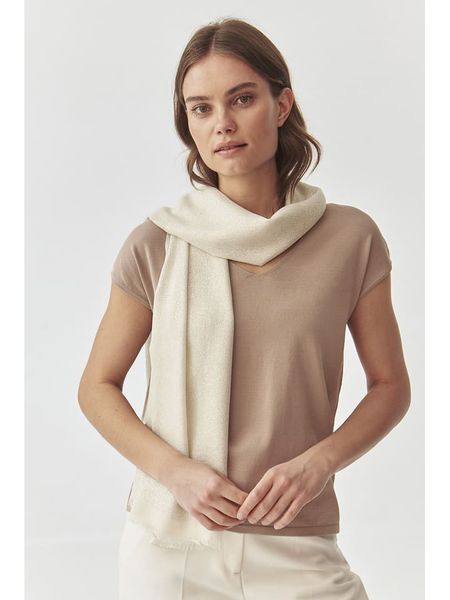 TATUUM Szal w kolorze kremowym - 185 x 79 cm rozmiar: onesize. Brązowe szaliki damskie TATUUM, bez wzorów, z materiału. Za 130.81 zł.