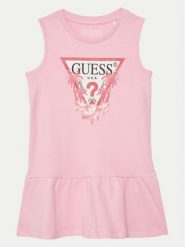 Guess Sukienka codzienna K4RK23 KA6W4 Różowy Regular Fit. Czerwone sukienki dziewczęce Guess, z aplikacjami, z bawełny, bez ramiączek, proste. Za 89.99 zł.