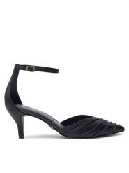 DKNY Czółenka Vanda Ankle K3432119 Czarny. Czarne czółenka damskie DKNY, bez wzorów, ze skóry, bez obcasa. Za 739.99 zł.
