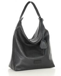 Worek hobo bag MARCO MAZZINI czarny s285a. Czarne torebki klasyczne damskie ze skóry, na ramię, bez dodatków. Za 284.05 zł.