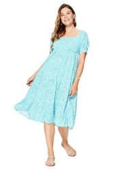 Aller Simplement Sukienka w kolorze turkusowym rozmiar: 38/40. Niebieskie sukienki damskie Aller Simplement, bez wzorów, z wiskozy, klasyczne, bez ramiączek. Za 86.99 zł.