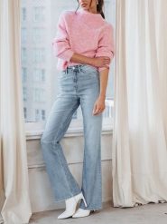 Milan Kiss Sweter w kolorze jasnoróżowym rozmiar: S. Różowe swetry klasyczne damskie Milan Kiss, s, ze splotem, bez kołnierzyka. Za 152.99 zł.