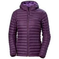 Damska ocieplana kurtka z kapturem Helly Hansen Sirdal. Fioletowe kurtki damskie Helly Hansen, bez wzorów, z puchu, z kapturem. Za 595.50 zł.
