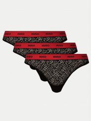 HUGO Komplet 3 par stringów 50535265 Czarny. Czarne komplety bielizny Hugo, bez wzorów, z syntetyku. Za 139.99 zł.