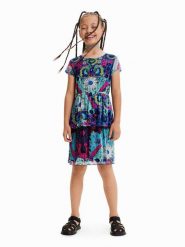 Desigual Sukienka codzienna 23SGVK19 Niebieski Regular Fit. Niebieskie sukienki dziewczęce Desigual, bez wzorów, z wiskozy, bez ramiączek, proste. Za 469.99 zł.