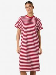 Noisy may Sukienka "Ember" w kolorze czerwono-białym rozmiar: XS. Czerwone sukienki damskie Noisy may, bez wzorów, z bawełny, bez ramiączek. Za 104.99 zł.