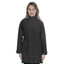 Kurtka Damska Rainy Day Wodoodporna. Czarne kurtki damskie Trespass, l, bez wzorów, z bawełny, z kapturem. Za 343.99 zł.