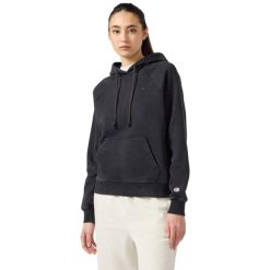 Bluza damska Champion Hooded Sweatshirt czarna 118160 KK001 ROZMIAR M. Czarne bluzy damskie Champion, m, bez wzorów, z bawełny, z kapturem. Za 239.00 zł.