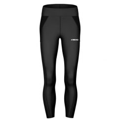 Damskie legginsy Head Tech. Czarne legginsy sportowe damskie Head, bez wzorów, z elastanu, tenisowe. W wyprzedaży za 306.00 zł.