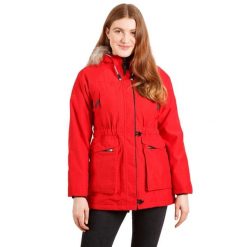 Parka Damska Wodoodporna. Czerwone parki damskie Trespass, s, z futra, z kapturem. Za 344.99 zł.
