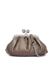Weekend Max Mara Torebka Nembi 2625516104600 Khaki. Brązowe torebki wieczorowe damskie Weekend Max Mara, bez wzorów, ze skóry, bez dodatków. Za 1,239.00 zł.