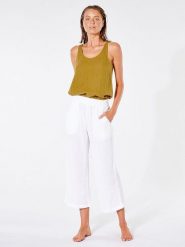 Rip Curl Spodnie "Premium Surf" w kolorze białym rozmiar: L. Białe spodnie materiałowe damskie Rip Curl, bez wzorów, z bawełny. Za 144.58 zł.