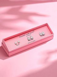 Created with Love 3-częściowy zestaw kolczyków-wkrętek "Infinity" z cyrkoniami rozmiar: onesize. Szare kolczyki damskie Created with Love, z cyrkonią, srebrne. Za 56.99 zł.