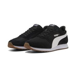 Sneakersy unisex ST MILER PUMA Black White Gum Beige. Białe obuwie sportowe damskie Puma, z zamszu, bez zapięcia, trekkingowe. W wyprzedaży za 209.00 zł.