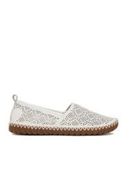 Rieker Półbuty CEO-M2851-80 Biały. Białe półbuty damskie Rieker, bez wzorów, ze skóry, bez obcasa, na płaskiej podeszwie, bez zapięcia. Za 319.99 zł.