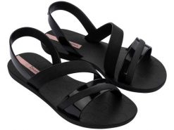 Buty sandały damskie Ipanema Vibrant. Czarne sandały damskie Ipanema, bez wzorów, z materiału, bez obcasa, bez zapięcia. Za 149.99 zł.