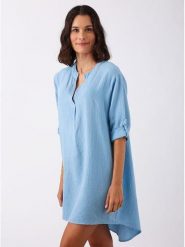 Zwillingsherz Tunika "Rebecca" w kolorze błękitnym rozmiar: S/M. Niebieskie tuniki damskie Zwillingsherz, m, bez wzorów, z bawełny, bez kołnierzyka, bez ramiączek. Za 165.99 zł.