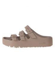 Birkenstock Klapki "Florida III Flex Platform" w kolorze szarobrązowym rozmiar: 41. Brązowe klapki damskie Birkenstock, bez wzorów, z otwartym noskiem, bez obcasa, bez zapięcia. Za 244.95 zł.