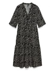 Vero Moda Sukienka w kolorze czarno-beżowym rozmiar: XS. Czarne sukienki damskie Vero Moda, bez wzorów, z wiskozy, bez ramiączek. Za 74.28 zł.