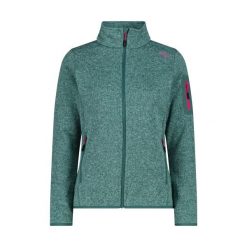 Bluza polarowa damska CMP Haze Jacket Knitted. Zielone bluzy damskie CMP, na zimę, l, bez wzorów, z polaru, bez kaptura. Za 310.25 zł.