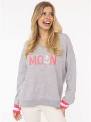 Zwillingsherz Bluza "Rahel" w kolorze szarym rozmiar: L/XL. Szare bluzy damskie Zwillingsherz, l, bez wzorów, bez kaptura. Za 173.60 zł.