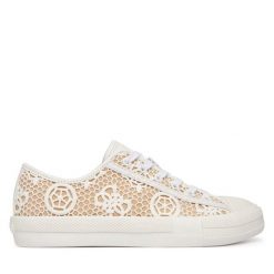Trampki Guess. Białe trampki damskie Guess, z aplikacjami, bez zapięcia. Za 419.99 zł.