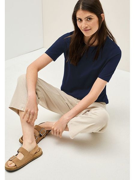 Cecil Koszulka w kolorze granatowym rozmiar: XL. Niebieskie bluzki damskie Cecil, xl, bez wzorów, bez kołnierzyka, bez ramiączek. Za 56.93 zł.