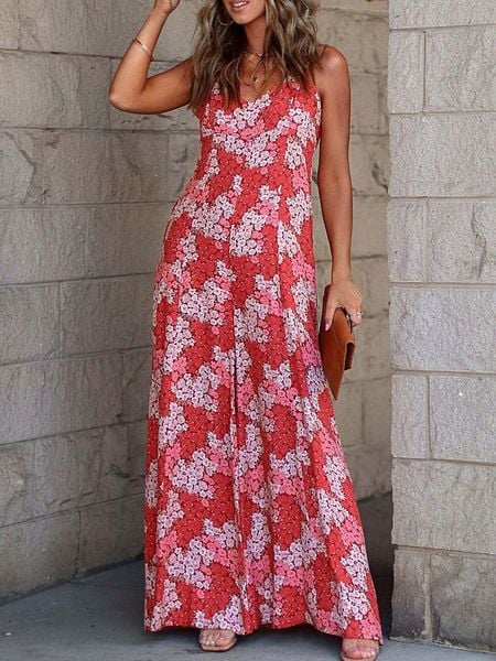 LA Angels Kombinezon w kolorze czerwono-kremowym rozmiar: L. Czerwone kombinezony damskie LA Angels, l, bez wzorów, bez kołnierzyka, bez ramiączek. Za 185.32 zł.