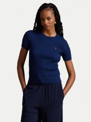 Polo Ralph Lauren Sweter 211965761001 Granatowy Slim Fit. Niebieskie swetry klasyczne damskie Polo Ralph Lauren, l, z bawełny, bez kołnierzyka. Za 699.99 zł.